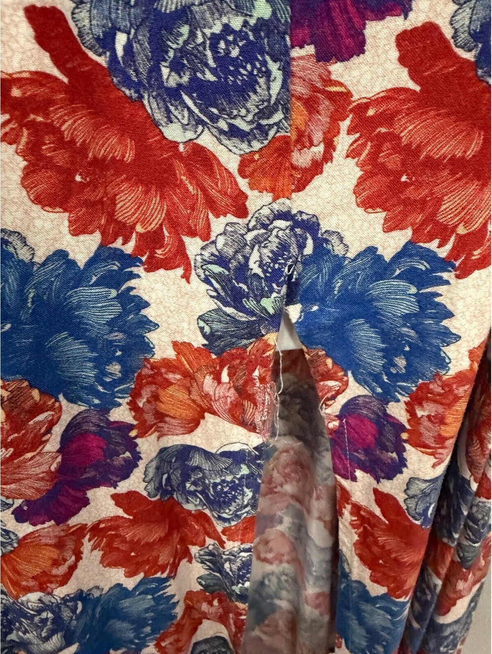 NSR Floral Midi Dress with Front Tie Detail, Size Large - Picture 4 of 8